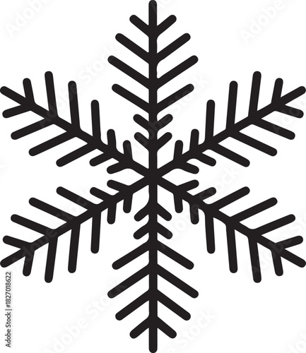 Perfect winter snowflake with star line art icon for apps and websites