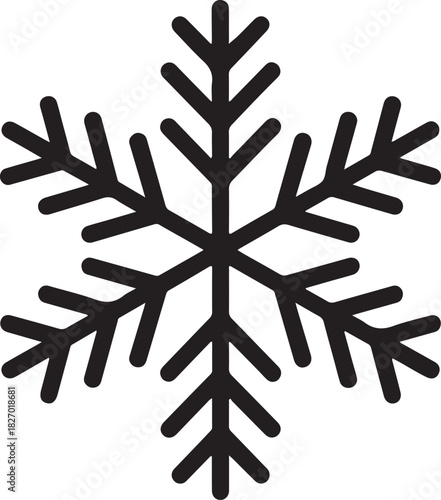 Perfect winter snowflake with star line art icon for apps and websites