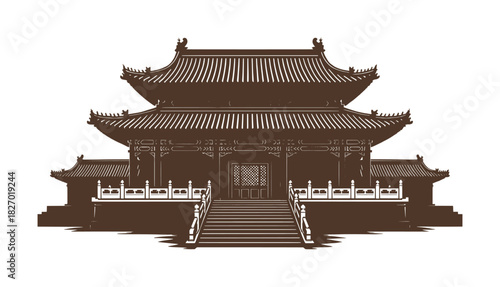 vector illustration silhouette of a chinese kingdom palace (artwork 2)