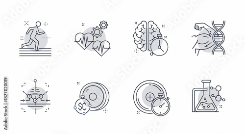 Collection of Science and Health Related Icons.
