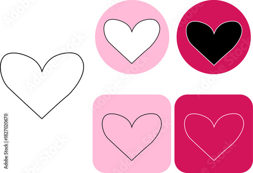 Love heart Logotype Valentine's Day. Vector graphic line black and white illustration. Banner, poster, wrapping paper, sticker, print, modern textile design.