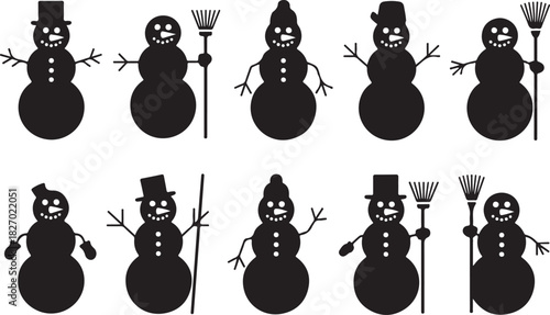 Snowman silhouettes