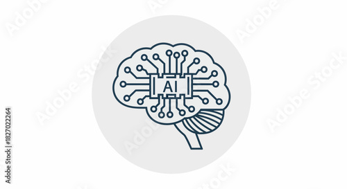 Artificial Intelligence Brain Chip Technology Concept.
