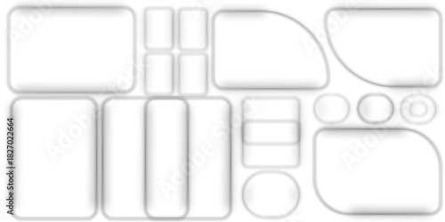 Light frame liquid glass effect on sample background, beautiful realistic reflection abstracts modern design of liquid glass background light glass set collection with glow effect.