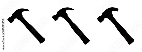 Three black silhouette cane walking stick illustration for mobility aid and support needs image