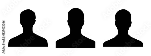 Three black silhouette paint brushes art supply for painting and artistic creation background design