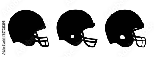 Football helmet vector illustration: american football gear, protective headwear, sports equipment, safety