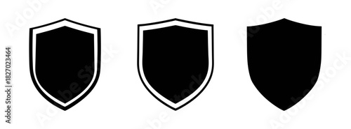 Vector shield icon set medieval heraldic shield silhouette security badge shape collection design
