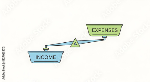 Income expenses balance scale financial management budget