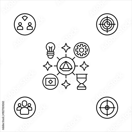 A Strategic Professional Swot Analysis Icon Symbol, Showcasing Evaluation and Planning in a Flat Design Minimalist Vector for Digital Business Growth Success Strategy.