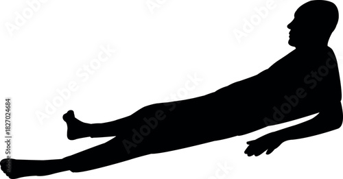 a man lying down body silhouette vector
