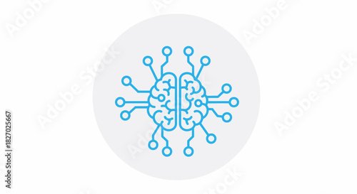 Artificial Intelligence Brain Network Technology Concept.