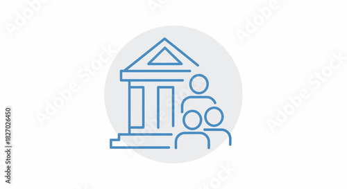 Government and community icon representing public services and civic engagement.