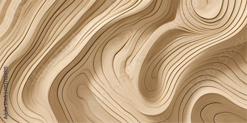 Luxury Beige Layered Paper Flow Sculpture With Smooth Curved 3D Organic Depth and Elegant Fluid Wave Contours Forming a Premium Modern Abstract Background Texture
