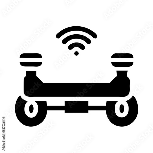 Smart car chassis with wireless connection technology icon icon