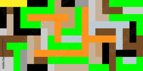 Abstract pixeled bar colorful background with squares and rectangles futuristic pixel Illustration, abstract texture of modern geometric pattern design squares background.