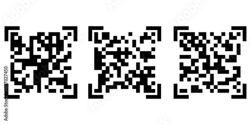 Scan qr code for fast digital scanning Isolated vector illustration code for smartphone, scan qr code set flat icon for payment and quick security scanning isolated on white background.