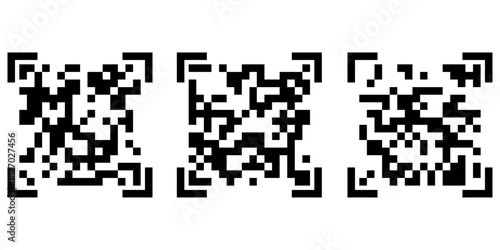 Scan qr code for fast digital scanning Isolated vector illustration code for smartphone, scan qr code set flat icon for payment and quick security scanning isolated on white background.