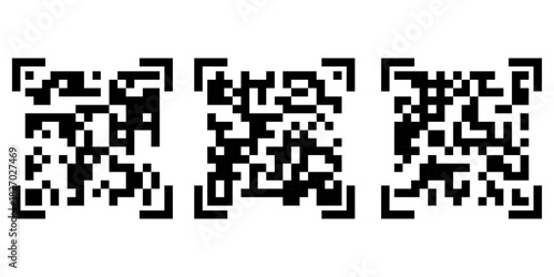 Scan qr code for fast digital scanning Isolated vector illustration code for smartphone, scan qr code set flat icon for payment and quick security scanning isolated on white background.