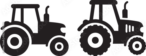 Tractor silhouette icon vector illustration set