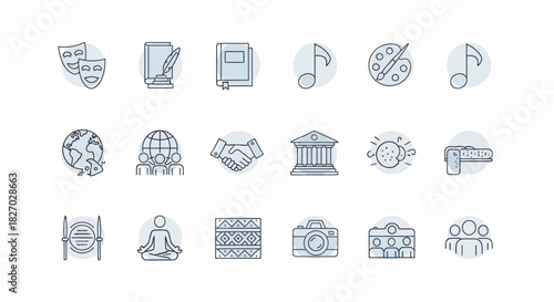 Collection of diverse icons representing various concepts and industries.