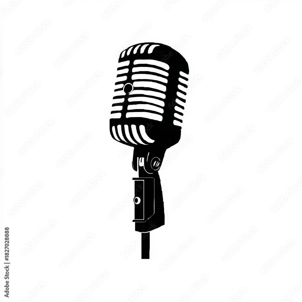Fototapeta premium Retro Microphone Captures Vocal Performance