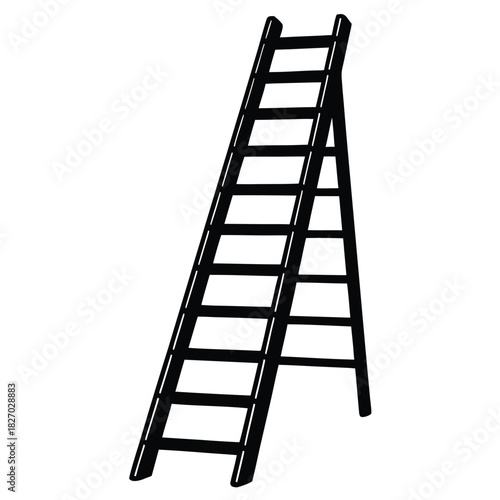 ladder on white background