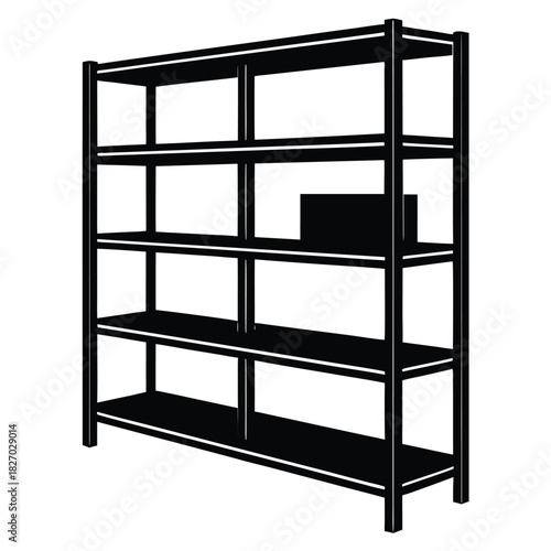 storage shelf on white background