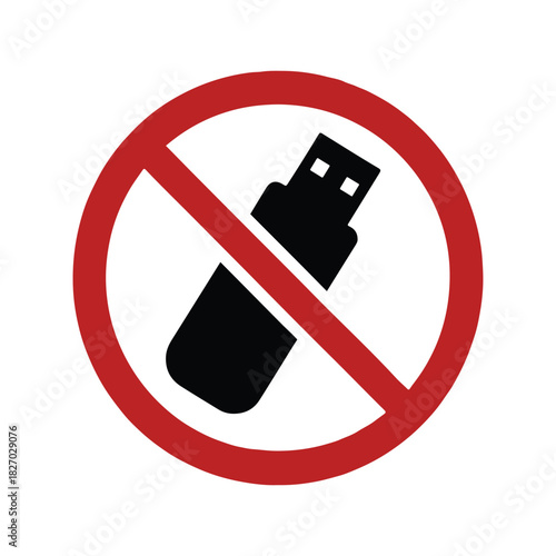  "Do not use USB flash drive" or "Prohibited USB". 