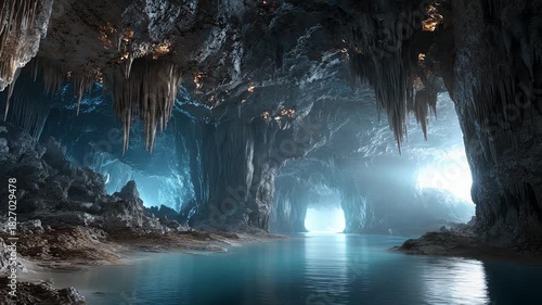 Approaching waterfilled archway during exploratory coastal venture
