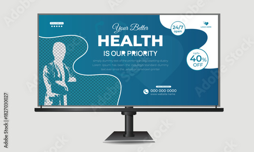 Signage design medical, doctor, health care , dental promotion billboard template