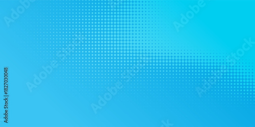 Halftone dots on blue background. Comic pop art style blank layout. Template design for comic book, presentation, sale or web banner. Vector illustration, esp 10