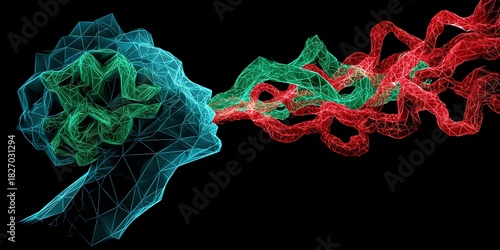 Creative digital art depicting a person breathing colorful waves, representing thoughts and emotions in a unique manner