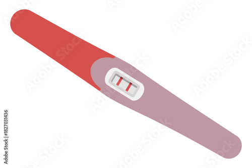A positive pregnancy test shows two red lines on a white background.