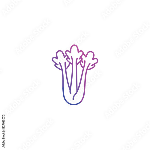 Fresh celery vegetable icon with a smooth gradient and clean outline design