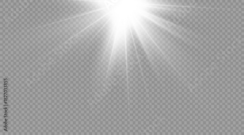 Dazzling flash. Bright Star. Magic dust. Brilliant vector. Bright sun. Glare. shining beam. Rash.
