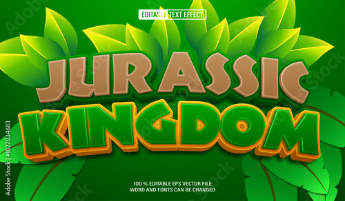 Editable 3d text style effect - Jurassic Kingdom text effect Template