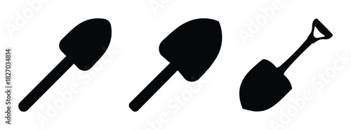 Illustration of gardening tools shovels spades for planting digging and landscaping projects