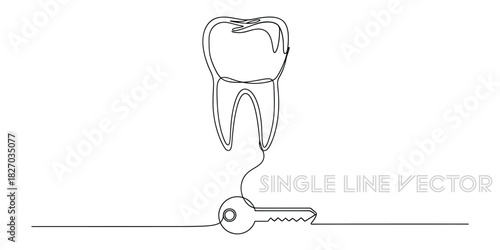 Key to oral health simple drawing