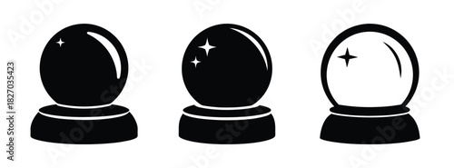 Discover crystal ball magic: vector illustrations of fortune telling spheres and prediction tools