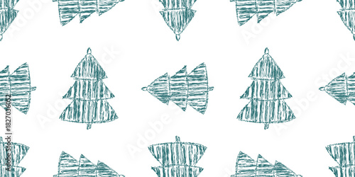 Christmas trees abstract seamless pattern, vector background, paper, wallpaper, fabric, wrapper, print