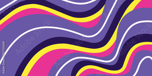 Fototapeta Naklejka Na Ścianę i Meble -  colorful vibrant wavy background abstract retro desktop wallpaper vector illustration backdrop design