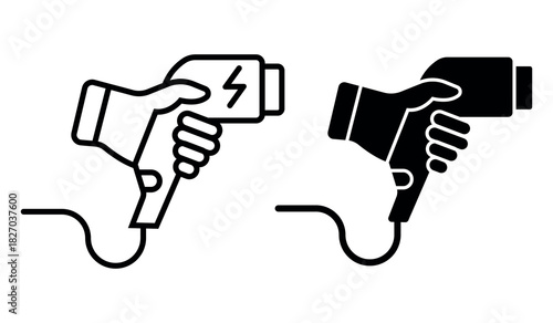 Minimalist fuel pump icon. station icon on white background.