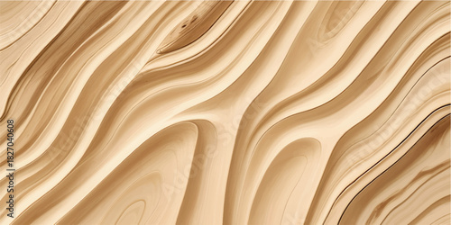 Abstract Beige Swirling Wood Flow Texture with Soft Curves for Modern Digital Art, Decorative Surfaces, and Stylish Contemporary Backgrounds