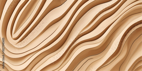 Abstract Beige Swirling Wood Flow Texture with Soft Curves for Modern Digital Art, Decorative Surfaces, and Stylish Contemporary Backgrounds