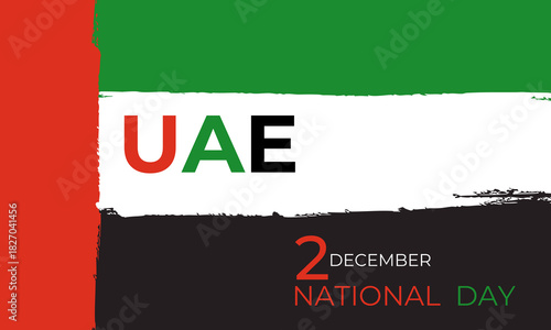 UAE National Day banner with a national flag. Vector illustration