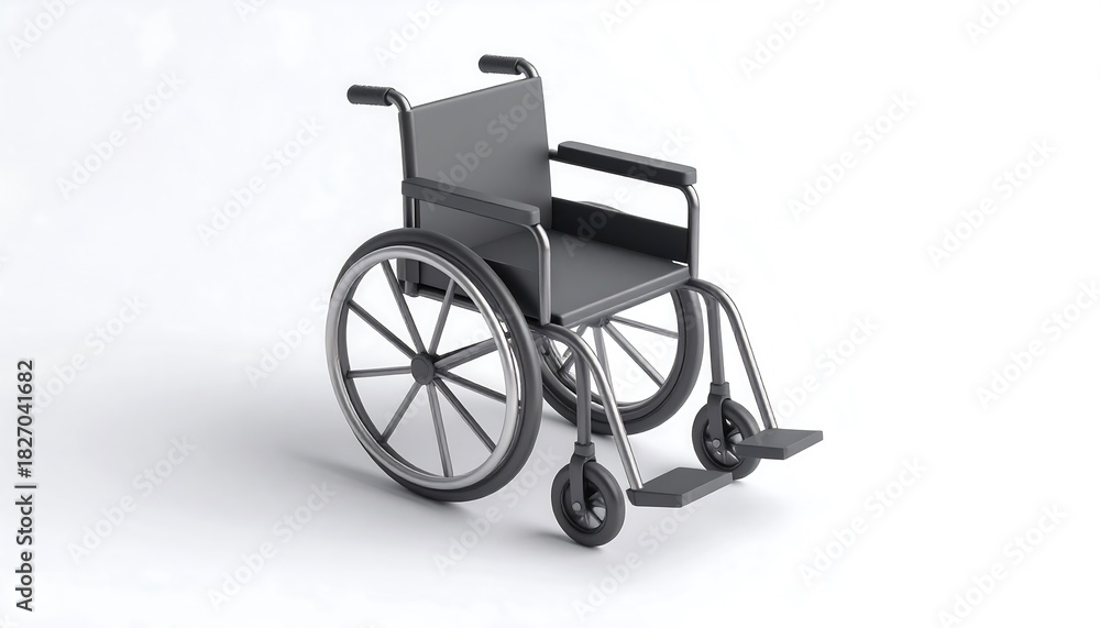 Fototapeta premium Minimalist 3D wheelchair symbol with gentle shadow on clean white surface