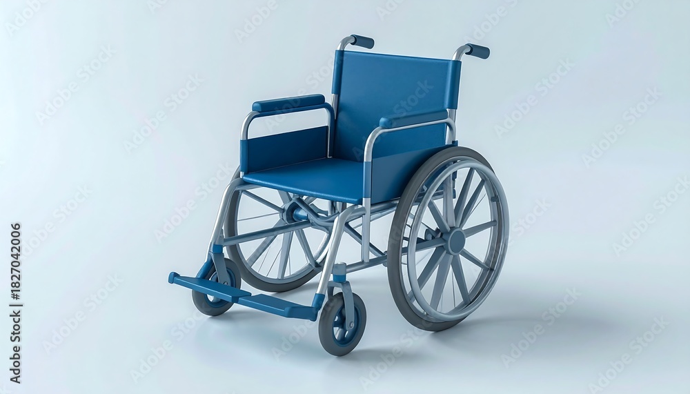 Fototapeta premium Soft-shadowed 3D accessibility wheelchair icon over a simple white backdrop