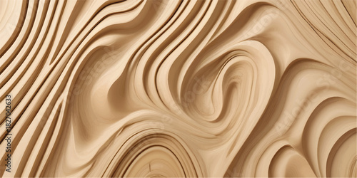 Modern Soft Beige Abstract Wave Texture Resembling Fluid Wooden Layers for Artistic Wall Panels, Premium Backgrounds, and Luxury Digital Designs