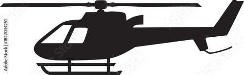 silhouette shows a modern helicopter facing right, isolated on transparent backdrop